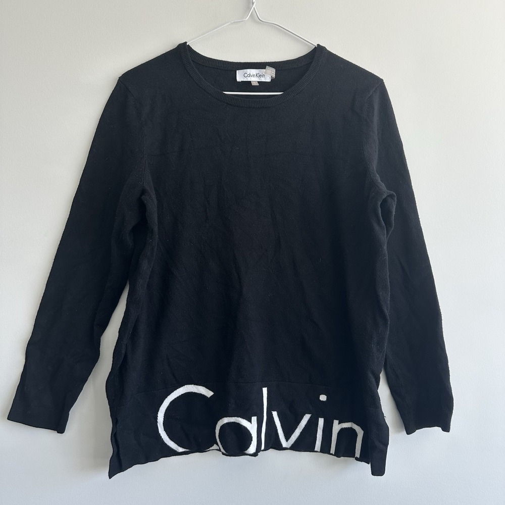 Calvin Klein T Shirt, Women's CK Logo Tee Cotton Cap Sleeve Crew Neck Top Size S
